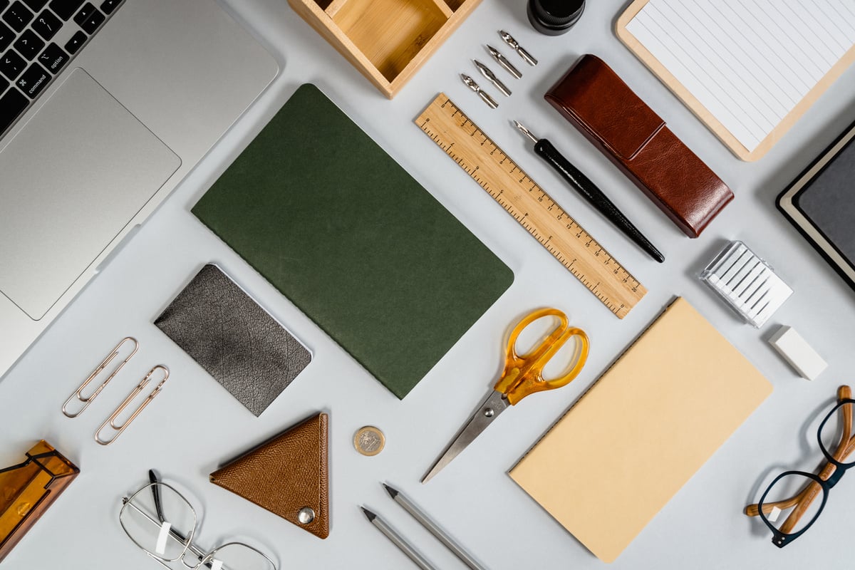 A Flatlay of Office Supplies